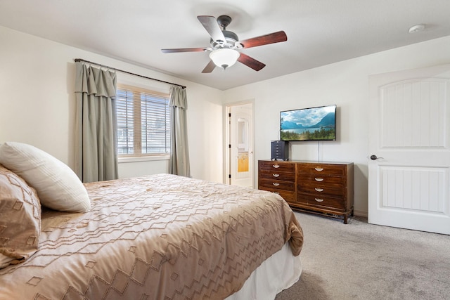 425 Northridge Dr, Kalispell, MT 59901 - bedroom featuring ensuite bath, a ceiling fan, and carpet