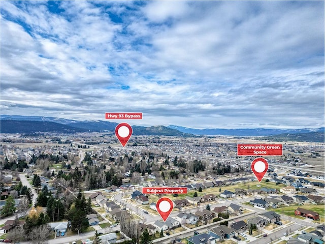 425 Northridge Dr, Kalispell, MT 59901 - birds eye view of property featuring a residential view and a mountain view