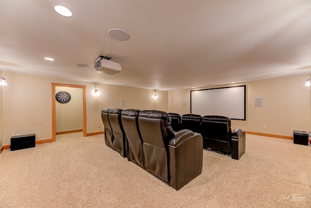 2160 Crested Wheat Loop, East Helena, MT 59635 - home theater with baseboards, recessed lighting, and light colored carpet