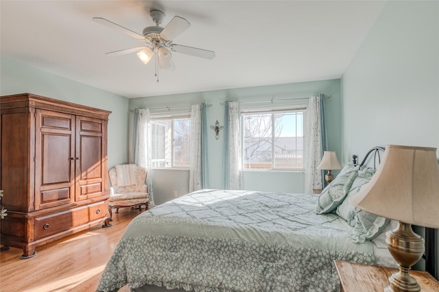 675 Pebble Dr, Kalispell, MT 59901 - bedroom featuring light wood finished floors and ceiling fan