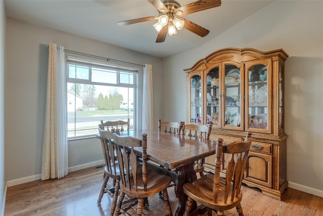 675 Pebble Dr, Kalispell, MT 59901 - dining area featuring ceiling fan and light wood-style floors