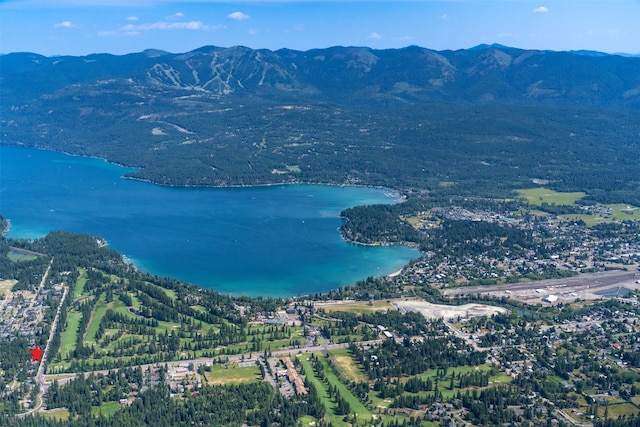 100 Forest Ridge Dr Unit B, Whitefish, MT 59937 - bird's eye view of a water and mountain view