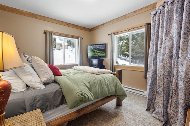 4695 Star Meadow Rd, Whitefish, MT 59937 - carpeted bedroom with a baseboard heating unit