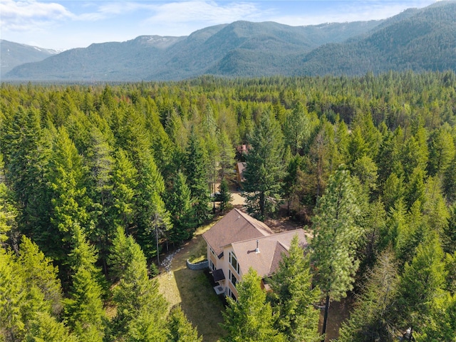 69 Fir Dr, Thompson Falls, MT 59873 - birds eye view of property featuring a view of trees and a mountain view