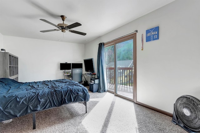 1895 E Broadway St, Missoula, MT 59802 - bedroom with a ceiling fan, baseboards, carpet floors, and access to exterior