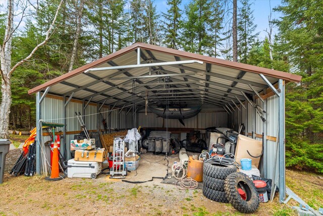 view of pole building with a detached carport