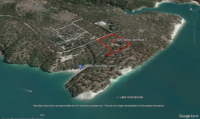5228 Sophie Lake Rd, Eureka, MT 59917 - aerial map of property and surrounding area with property parcel outlined