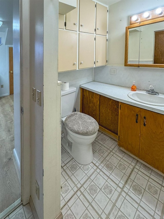 123 W Jefferson Ave, Chester, MT 59522 - bathroom with vanity and tile patterned flooring