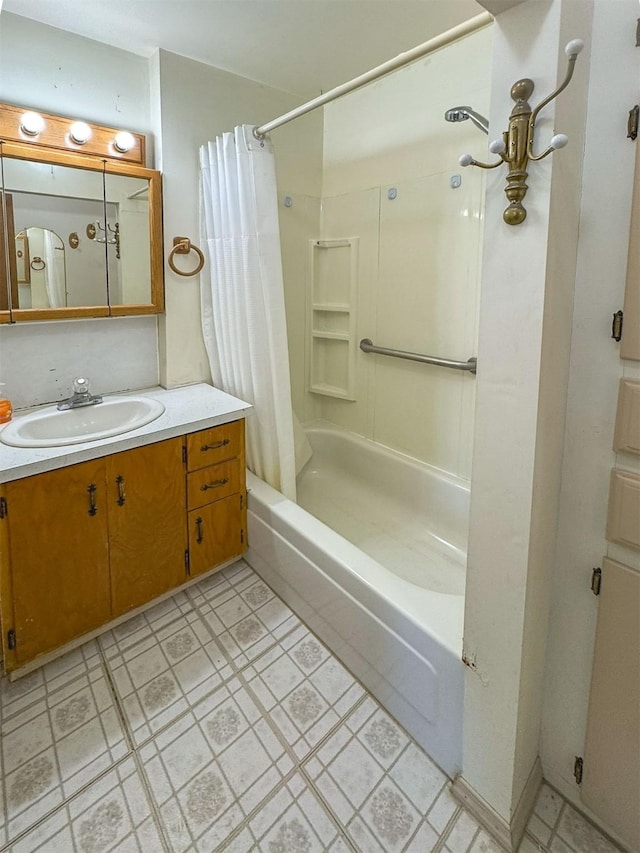 123 W Jefferson Ave, Chester, MT 59522 - bathroom with vanity and shower / bath combo with shower curtain