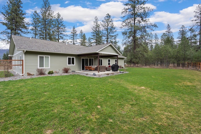 388 Cherry Creek Rd, Thompson Falls, MT 59873 - rear view of property with a patio and a shingled roof