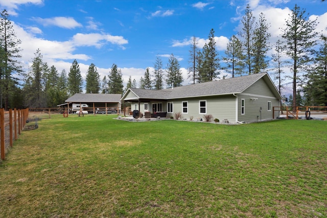 388 Cherry Creek Rd, Thompson Falls, MT 59873 - back of property with a fenced backyard and a patio