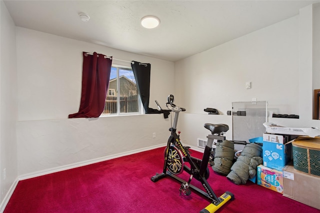 227 Jackson Peak Dr, Kalispell, MT 59901 - exercise room featuring carpet flooring and baseboards