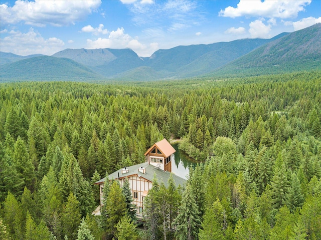 3700 Glen Lake Rd, Eureka, MT 59917 - view of subject property featuring a heavily wooded area and a mountain backdrop