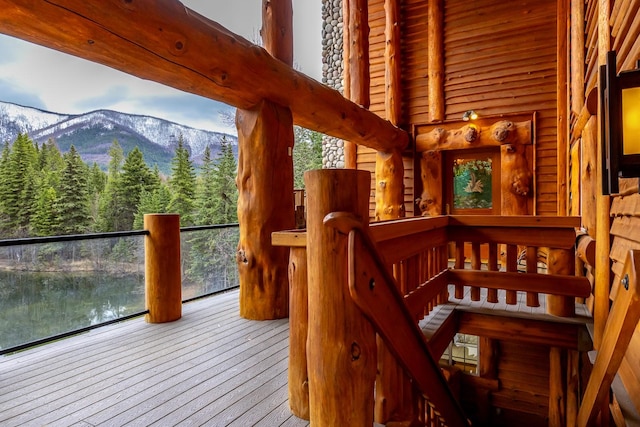 3700 Glen Lake Rd, Eureka, MT 59917 - deck with a mountain view and a view of trees