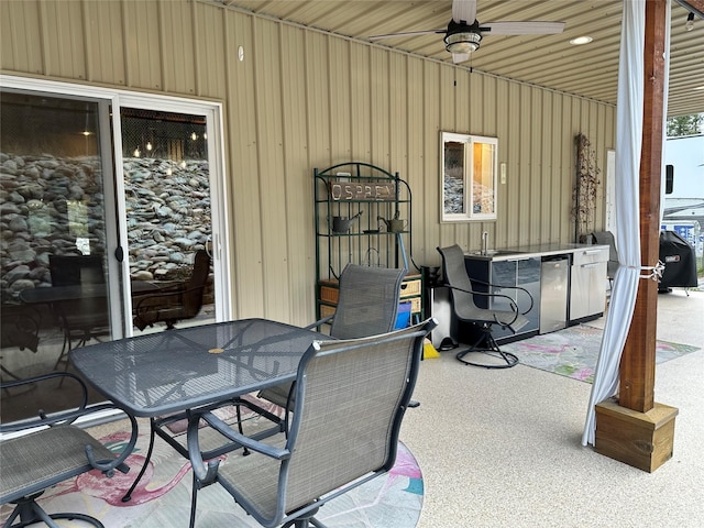 85 Osprey Dr E, Thompson Falls, MT 59873 - view of patio featuring outdoor dining space and ceiling fan