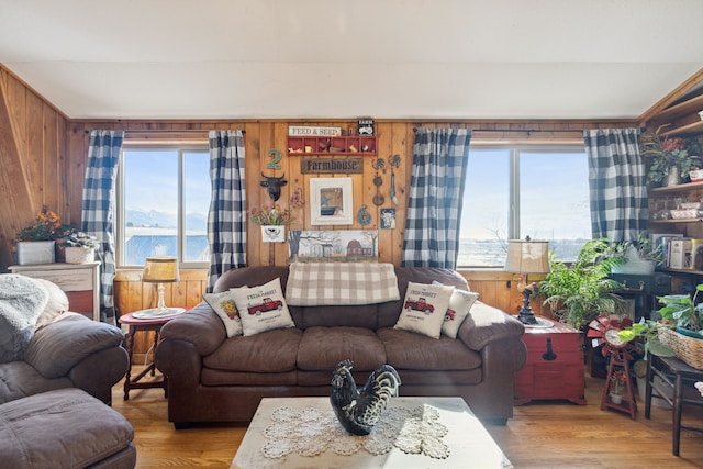 44688 N Foothills Dr, Ronan, MT 59864 - living area featuring wood finished floors and wooden walls