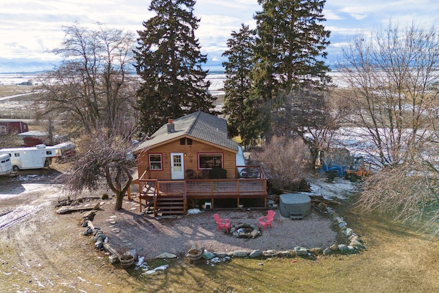 44688 N Foothills Dr, Ronan, MT 59864 - rear view of house with a wooden deck