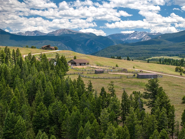 view of mountain feature featuring a rural view
