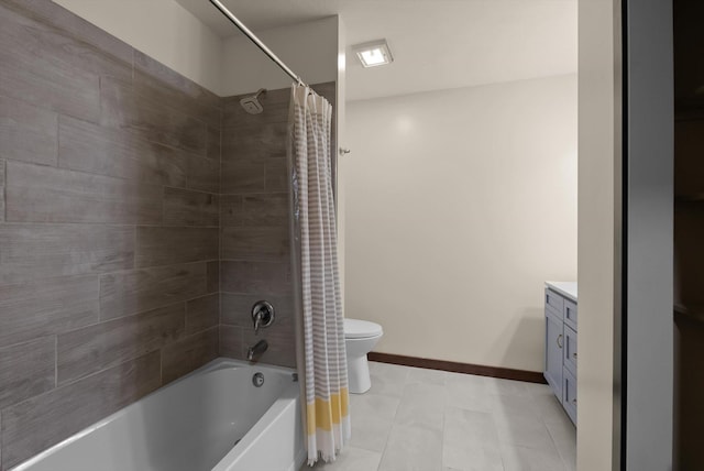 220 Ferndale Dr, Bigfork, MT 59911 - full bathroom featuring vanity, shower / bath combo, and tile patterned flooring