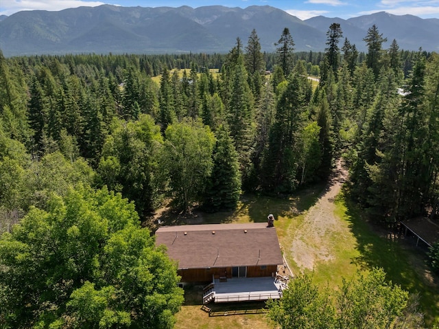 220 Ferndale Dr, Bigfork, MT 59911 - view from above of property with a forest and a mountainous background