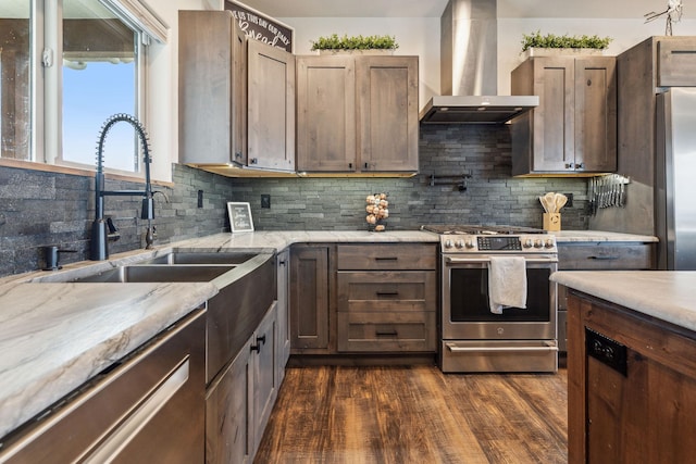 2650 W Valley Dr, Kalispell, MT 59901 - kitchen featuring hanging light fixtures, ceiling fan, wine cooler, light stone counters, and dark wood-style floors