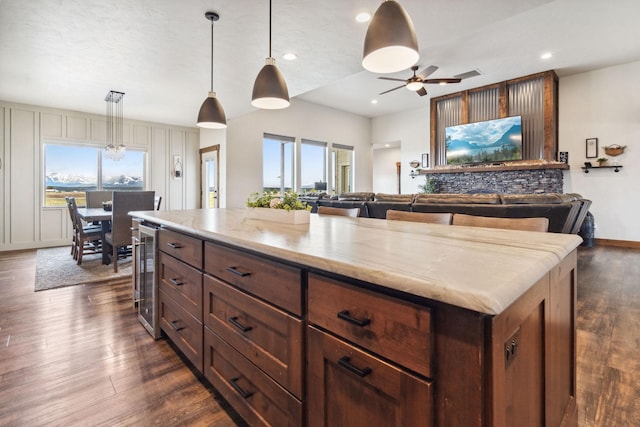 2650 W Valley Dr, Kalispell, MT 59901 - room details with light stone counters, tasteful backsplash, recessed lighting, and a sink