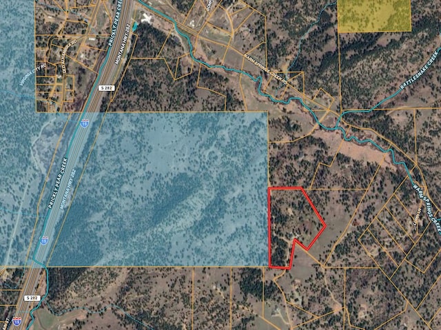 5 Alpine Valley Ln, Clancy, MT 59634 - aerial view of property's location with property boundaries highlighted