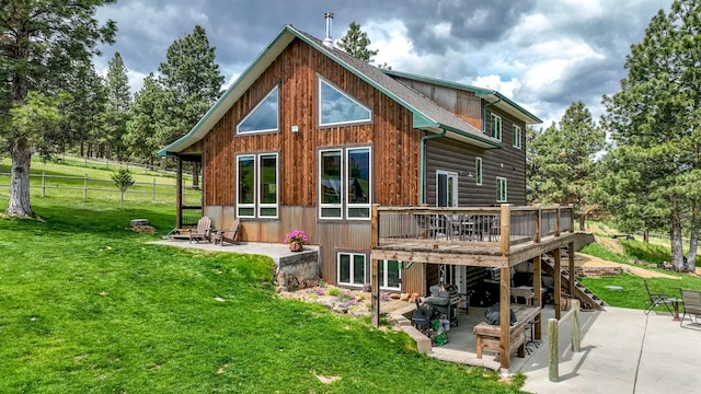 5 Alpine Valley Ln, Clancy, MT 59634 - rear view of house with a deck and a patio area