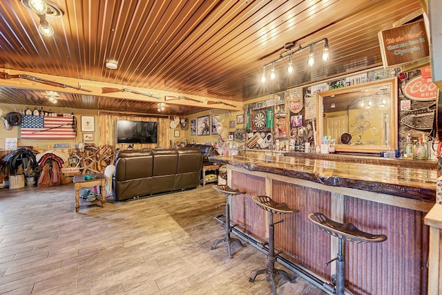 5 Alpine Valley Ln, Clancy, MT 59634 - indoor dry bar featuring wood ceiling and wood finished floors