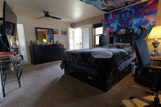 261 Locust Ln, Seeley Lake, MT 59868 - carpeted bedroom featuring a ceiling fan