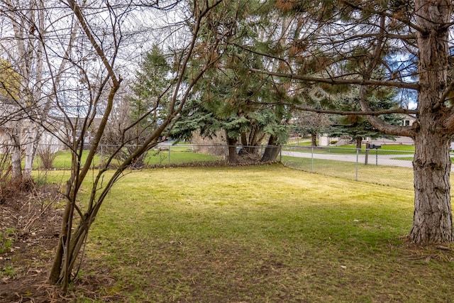 view of yard with fence