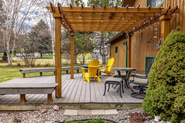 deck featuring a pergola