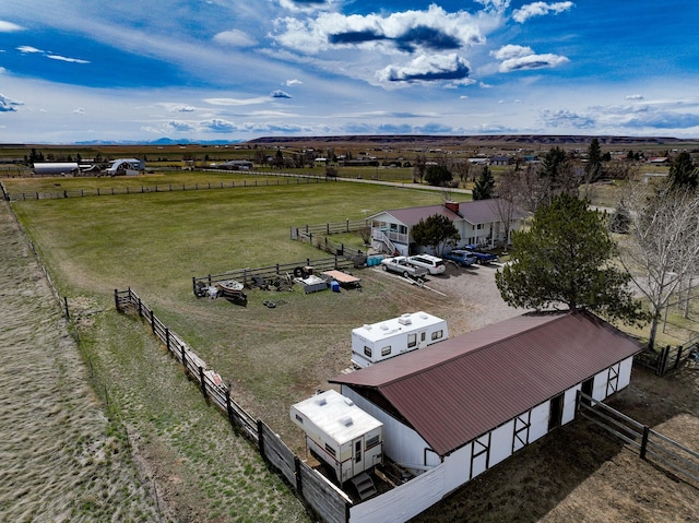 bird's eye view with a rural view