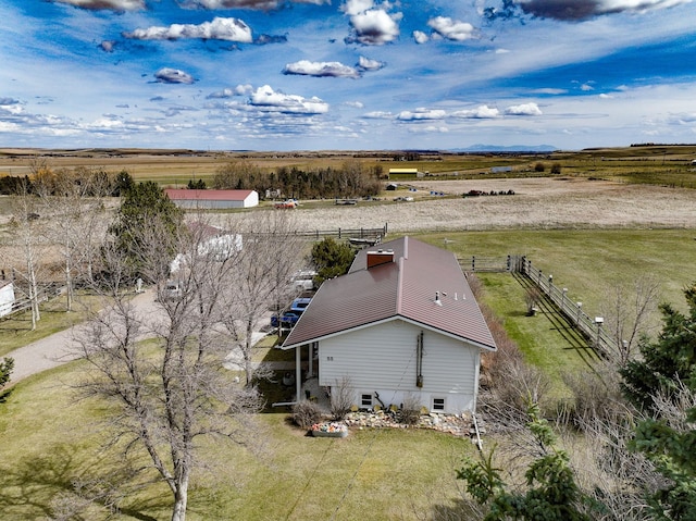 bird's eye view with a rural view