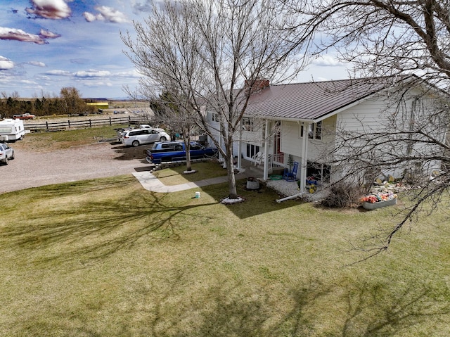 view of yard with fence