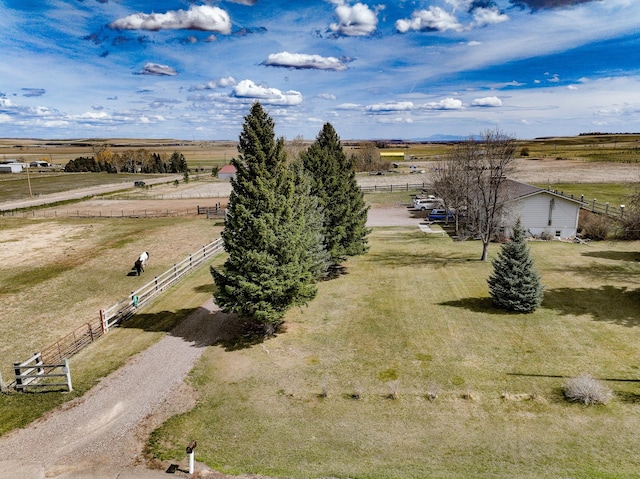 drone / aerial view featuring a rural view
