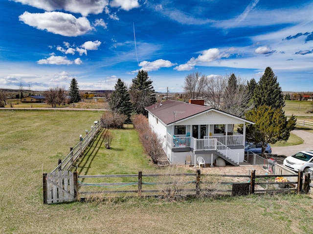 exterior space featuring a rural view