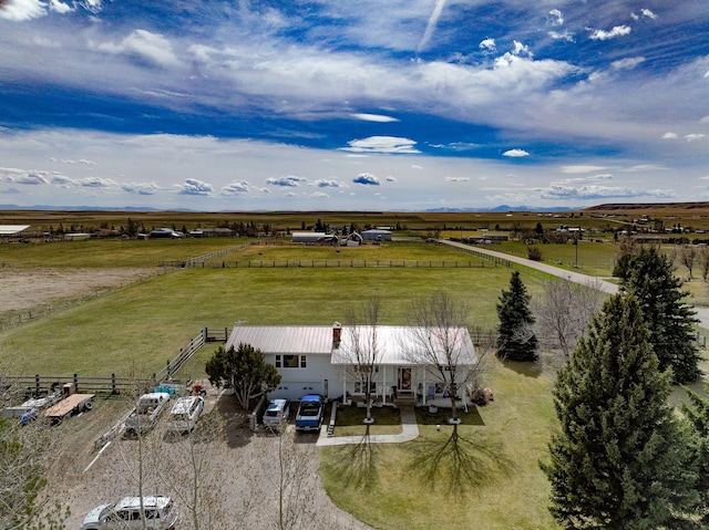 drone / aerial view featuring a rural view