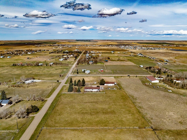 bird's eye view with a rural view