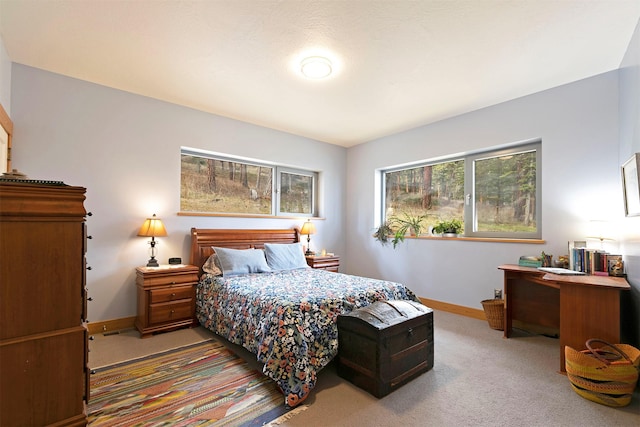 bedroom featuring carpet floors and baseboards