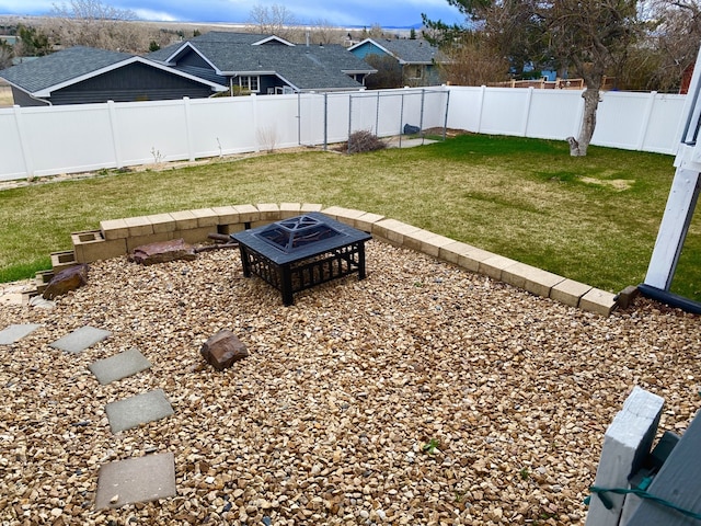 1405 2ND W Hill Dr, Great Falls, MT 59404 - fenced backyard featuring a fire pit