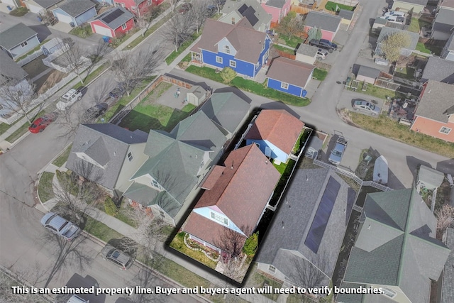 birds eye view of property featuring a residential view