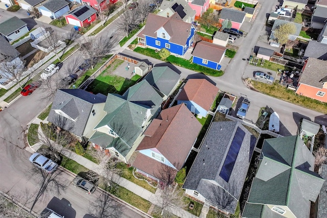 bird's eye view with a residential view