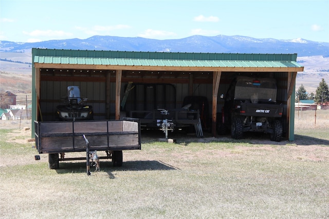 415 Galena Rd, Philipsburg, MT 59858 - view of pole building featuring a detached carport and a mountain view
