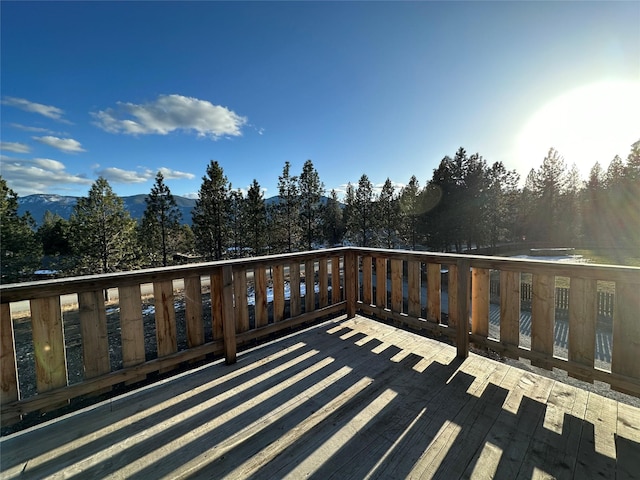 519 Grizzly Dr, Thompson Falls, MT 59873 - wooden deck featuring a mountain view