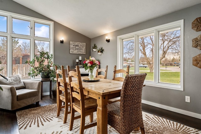 2324 Cloverdale Dr, Missoula, MT 59803 - dining room with lofted ceiling, plenty of natural light, and wood finished floors