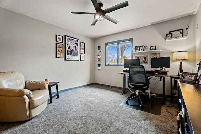 2324 Cloverdale Dr, Missoula, MT 59803 - office area featuring ceiling fan and carpet floors