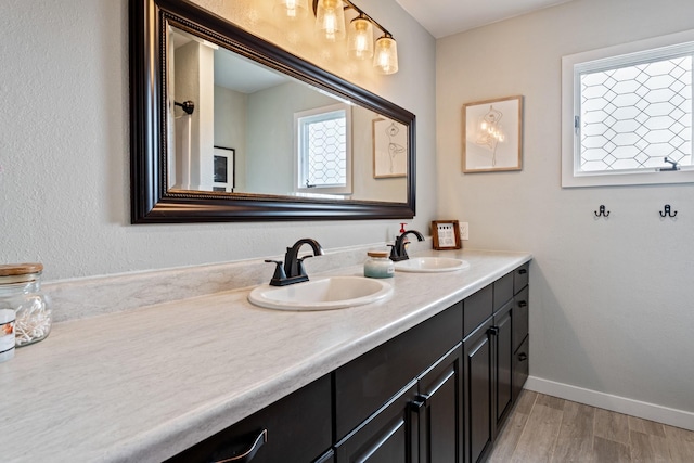2324 Cloverdale Dr, Missoula, MT 59803 - full bath with double vanity and wood finished floors
