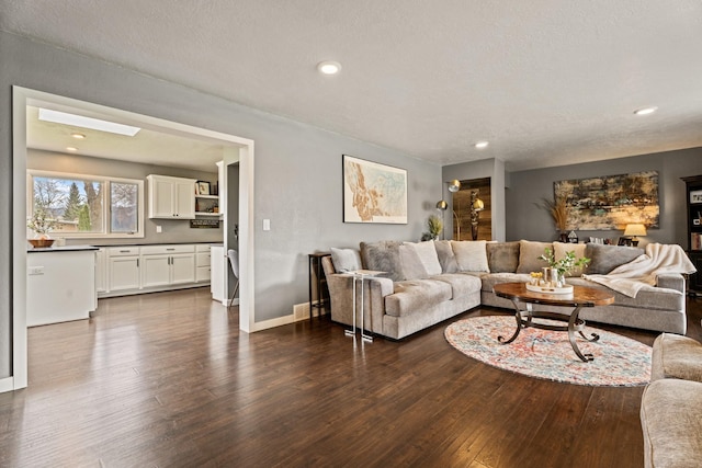 2324 Cloverdale Dr, Missoula, MT 59803 - living area featuring dark wood finished floors and recessed lighting