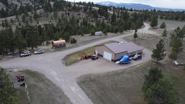 drone / aerial view with a mountain view